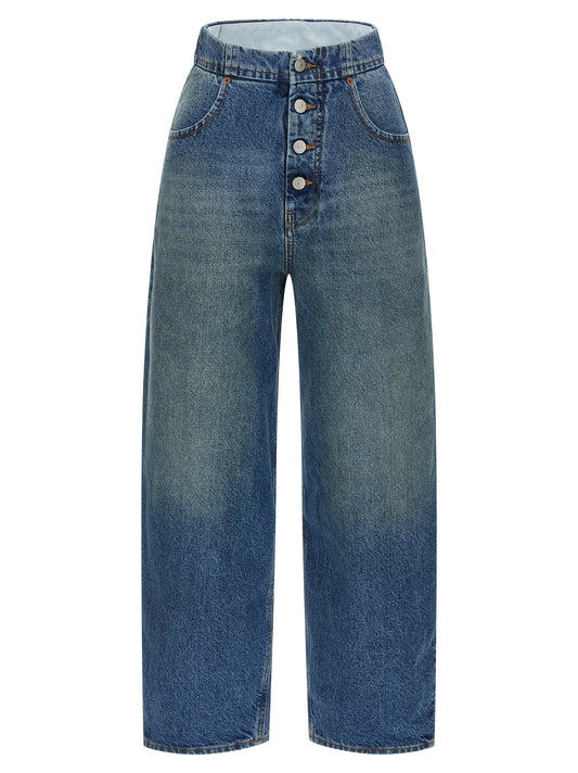 MM6 Maison Margiela Blue Cotton Straight-Leg Jeans