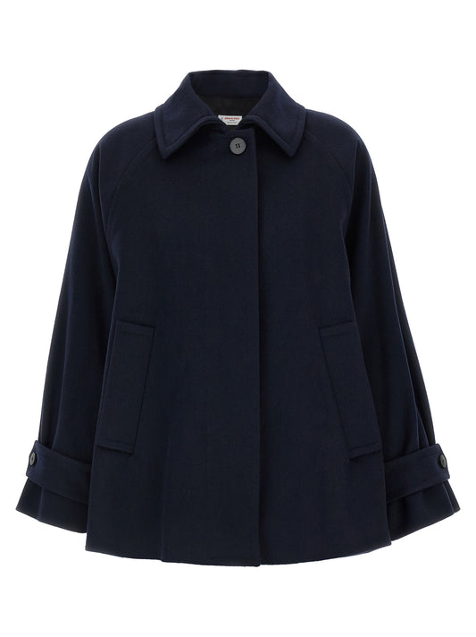 Alberto Biani Blue Virgin Wool Coat