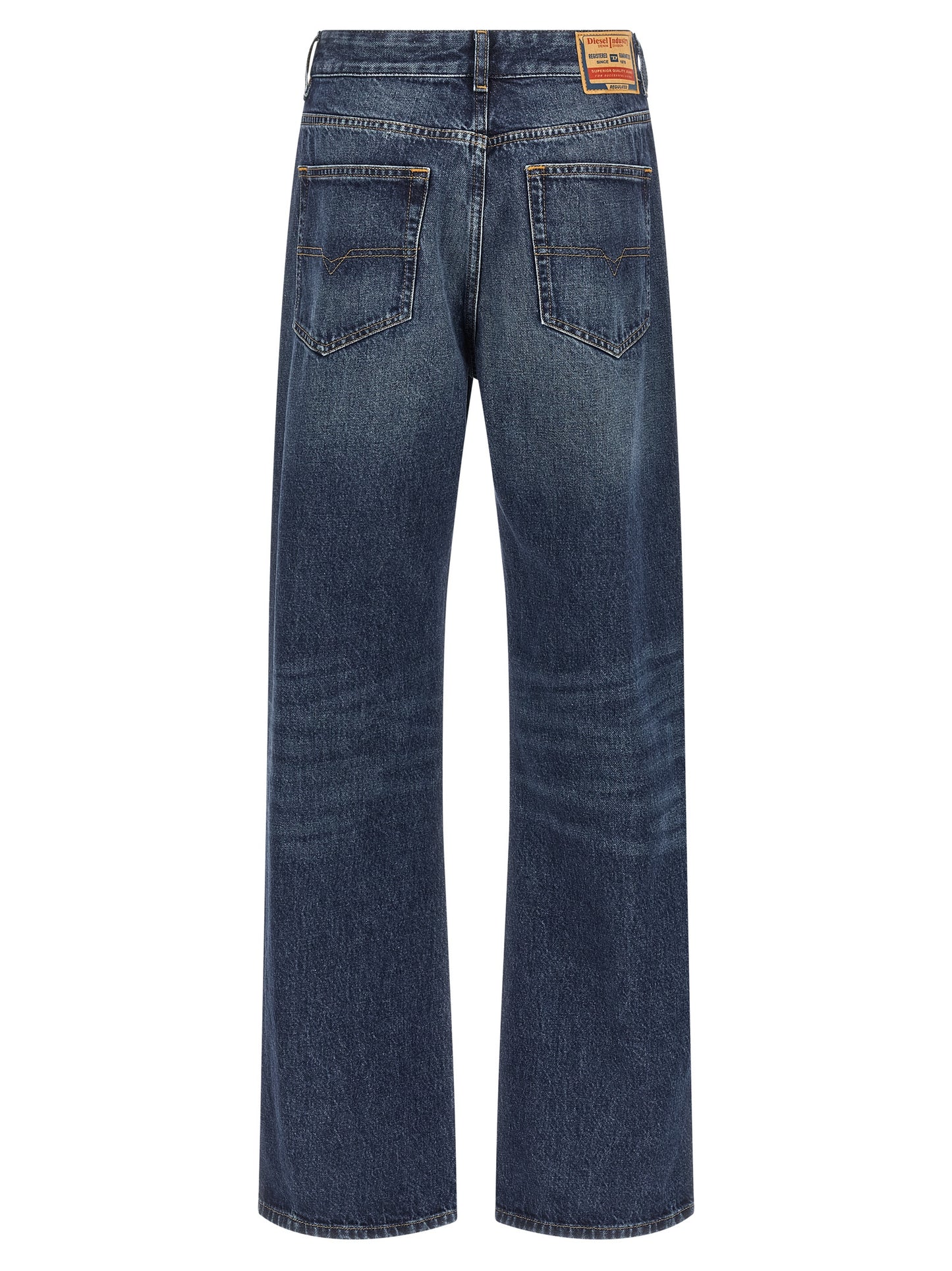 Diesel Blue Cotton Straight-Leg Jeans