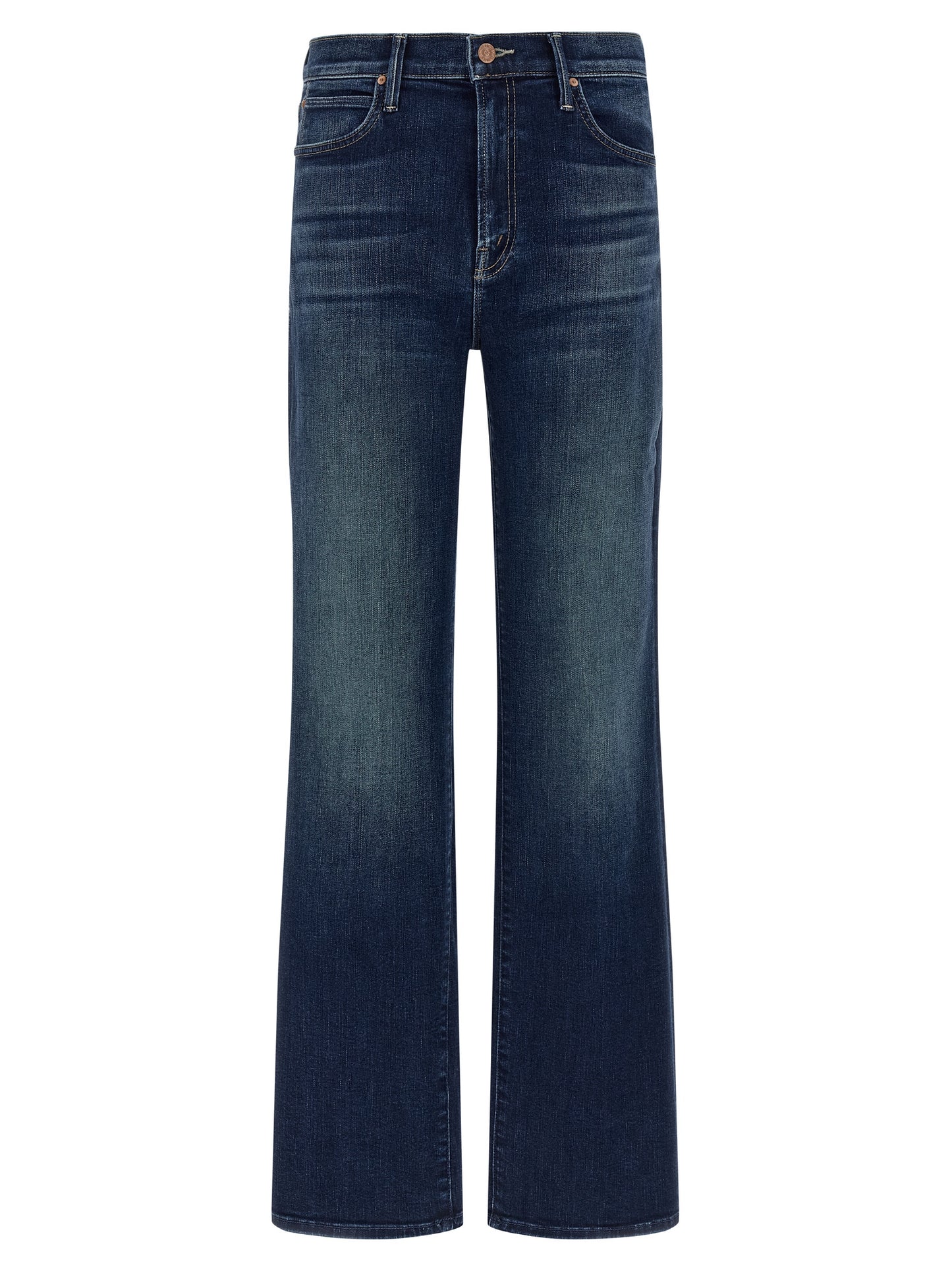 Mother Denim Blue Cotton Straight-Leg Jeans