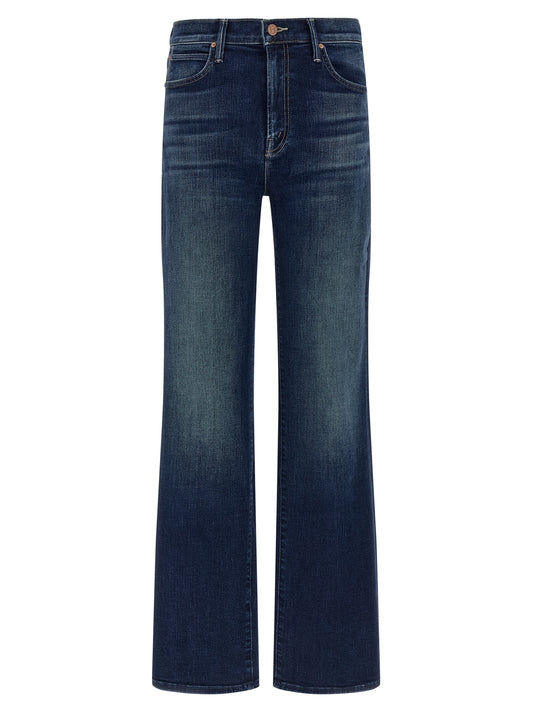 Mother Denim Blue Cotton Straight-Leg Jeans