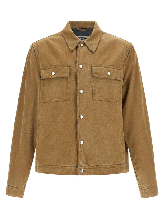 MM6 Maison Margiela Beige Cotton Denim Jacket