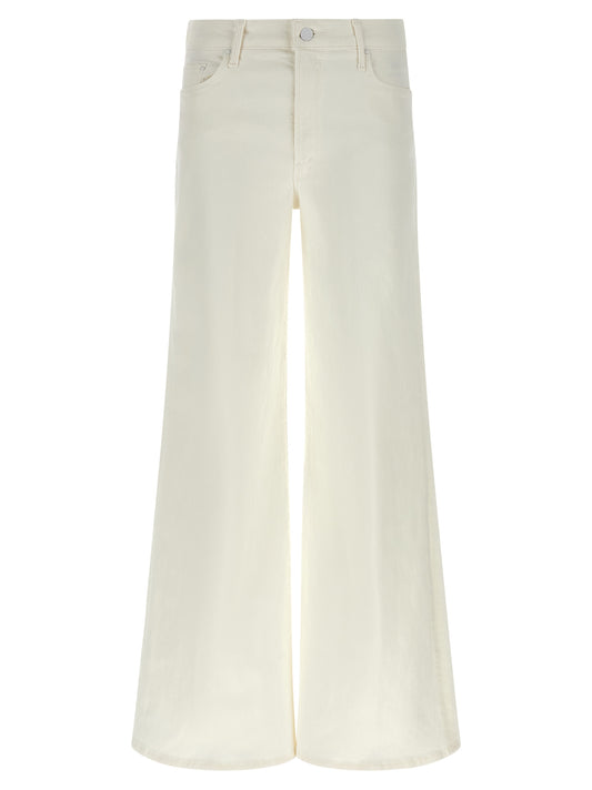 Mother Denim White Cotton Flared Jeans