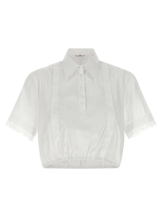 Ermanno Scervino White Cotton Blouse