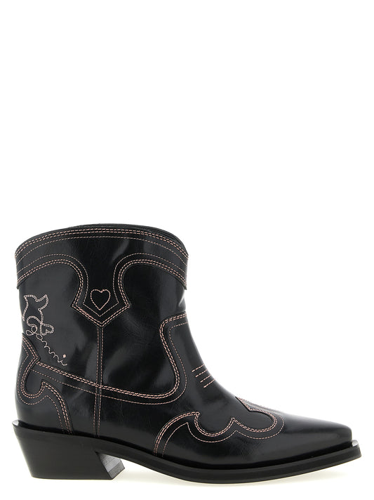 Ganni Black Polyethylene Chelsea Boots