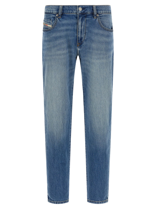 Diesel Blue Cotton Straight-Leg Jeans