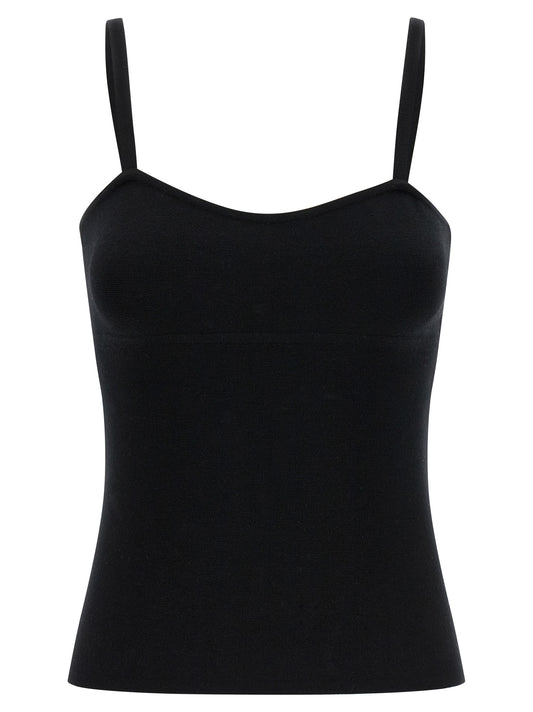 Max Mara Black Virgin Wool Tank Tops