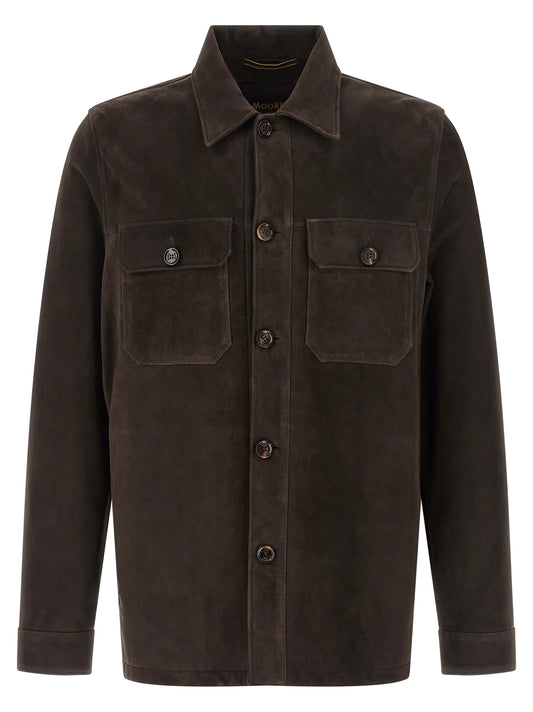 MooRER Brown Lamb Leather Leather Jacket