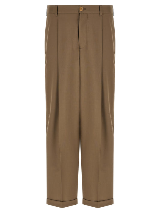 Marni Beige Virgin Wool Casual Pants