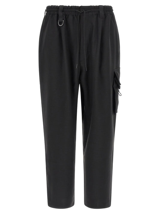 Y-3 Black Polyester Cargo Pants