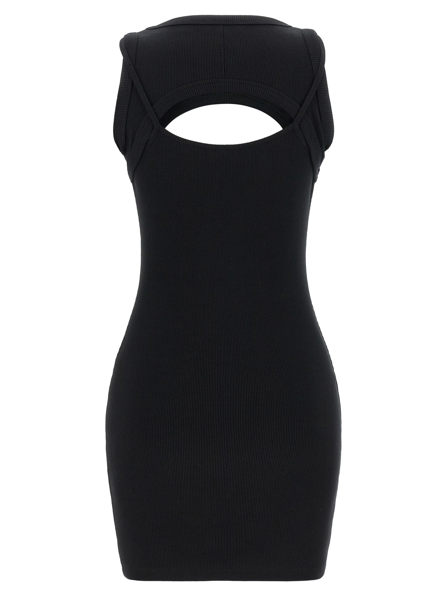 Off-White Bicolor Cotton Short Dress