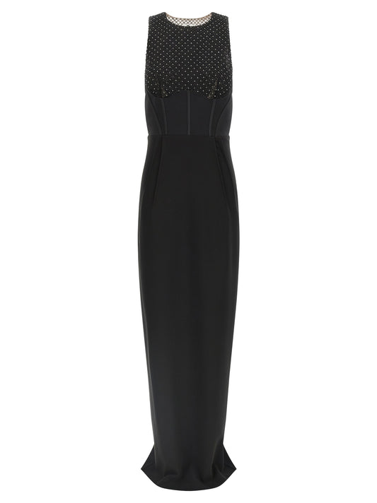 Elisabetta Franchi Black Polyester Long Dress