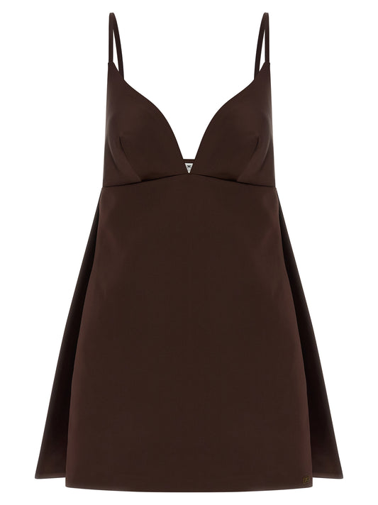 Elisabetta Franchi Brown Polyester Short Dress