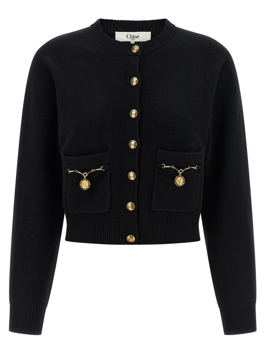 Chloé Black Wool Cardigan