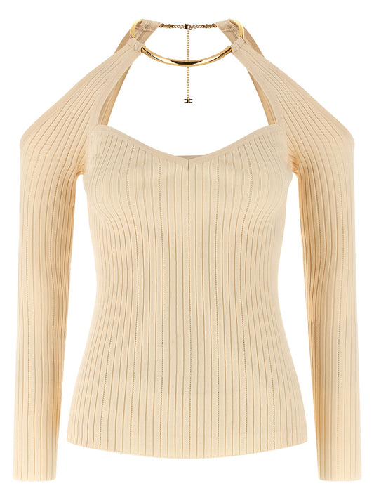 Elisabetta Franchi Beige Viscose Cardigan