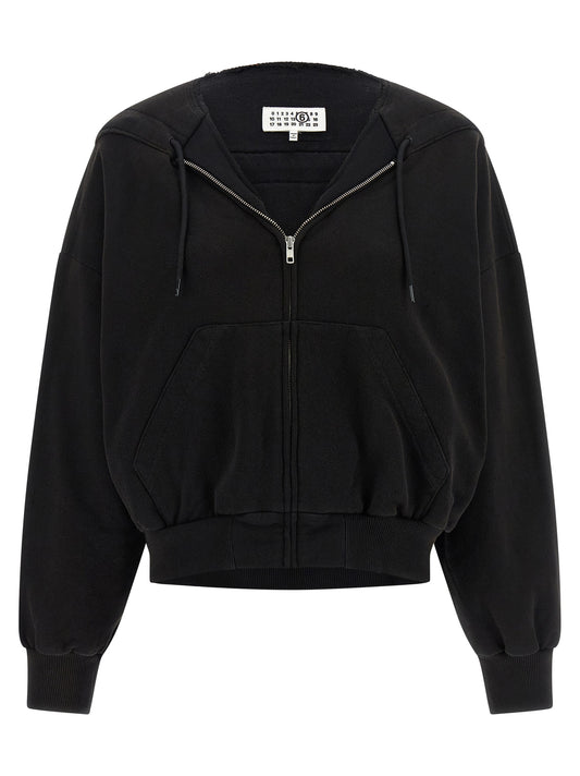 MM6 Maison Margiela Black Cotton Sweatshirt