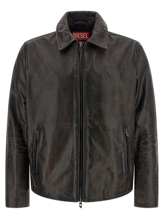 Diesel Brown Cowhide Leather Jacket