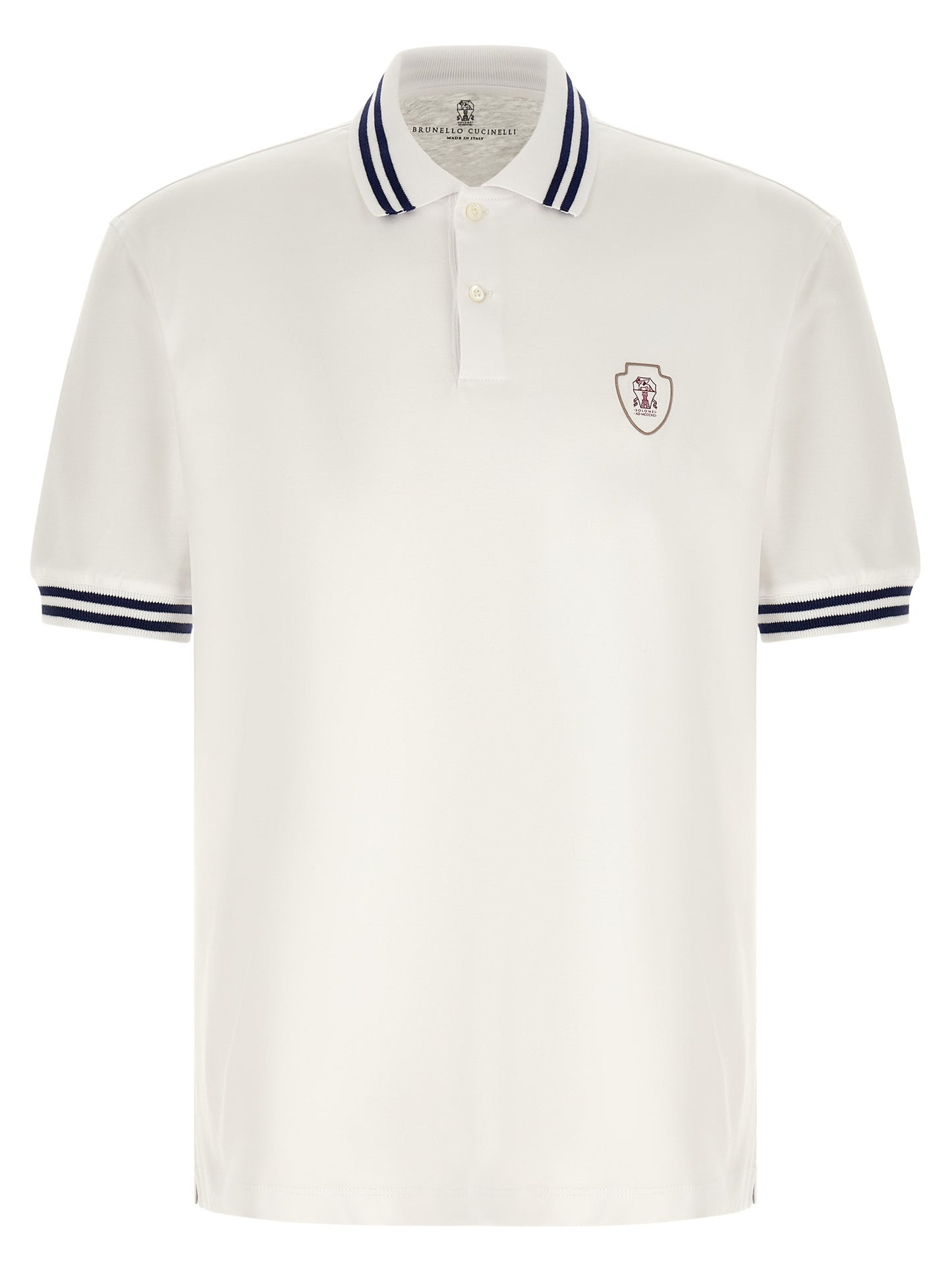 Brunello Cucinelli White Cotton Polo Shirt