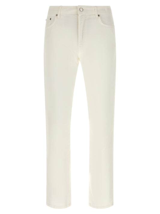 Department 5 White Cotton Straight-Leg Jeans