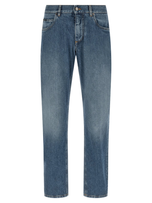 Dolce & Gabbana Blue Cotton Straight-Leg Jeans