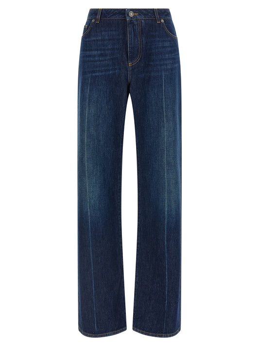 Dolce & Gabbana Blue Cotton Straight-Leg Jeans