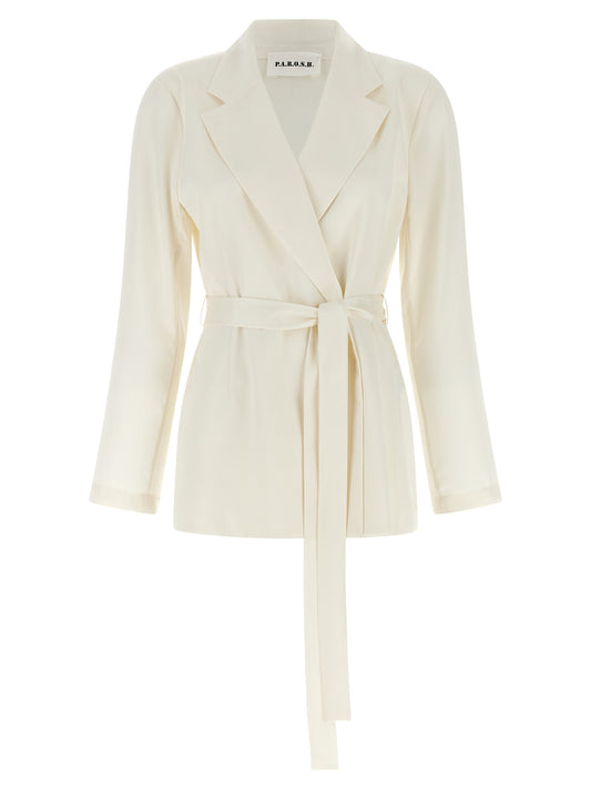 P.A.R.O.S.H. White Polyester Blazer