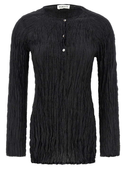 P.A.R.O.S.H. Black Silk Blouse
