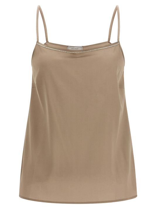 Peserico Brown Silk Blouse
