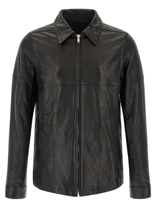 Rick Owens Black Lamb Leather Leather Jacket