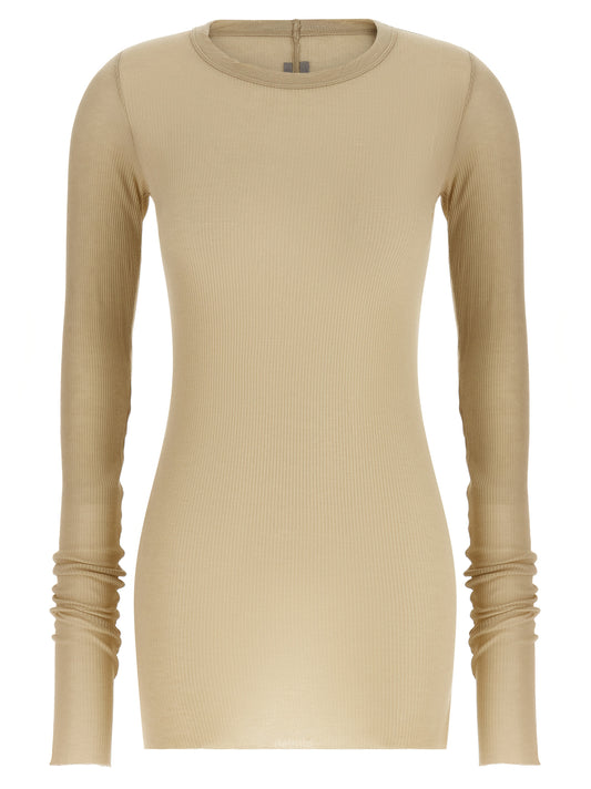 Rick Owens Beige Viscose Long Sleeve T-Shirt