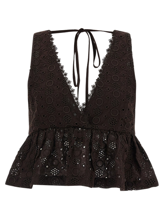PINKO Brown Cotton Blouse