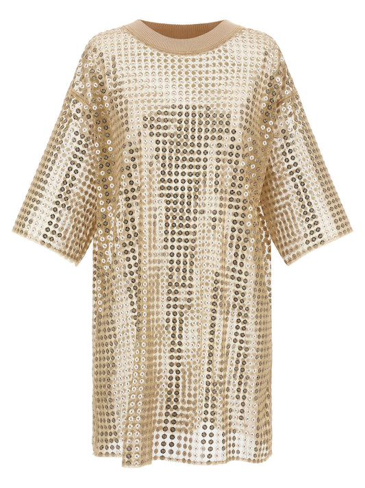Fabiana Filippi Beige Polyester Short Dress