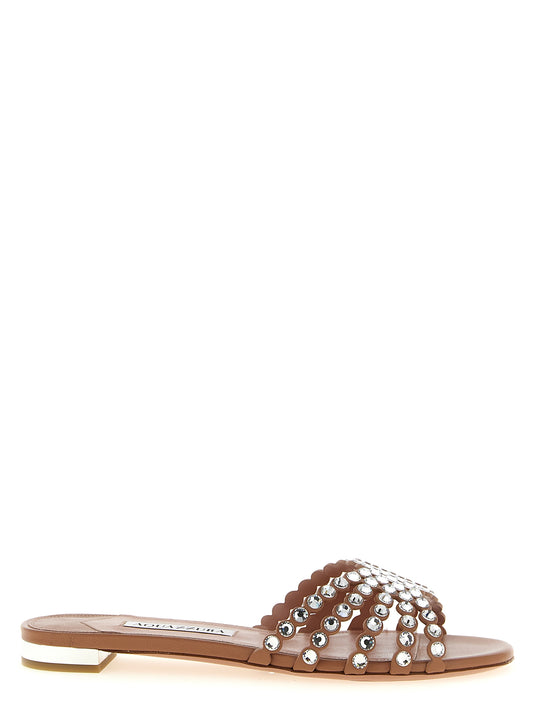 Aquazzura Multicolor Lamb Leather Slides