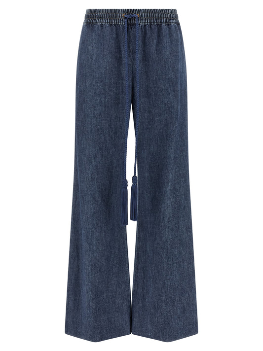 Valentino Garavani Blue Cotton Flared Jeans