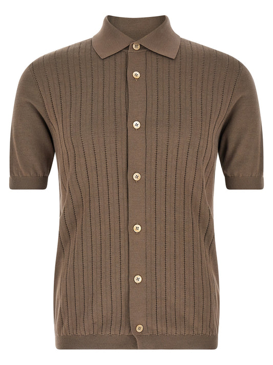 Brunello Cucinelli Brown Cotton Blouse