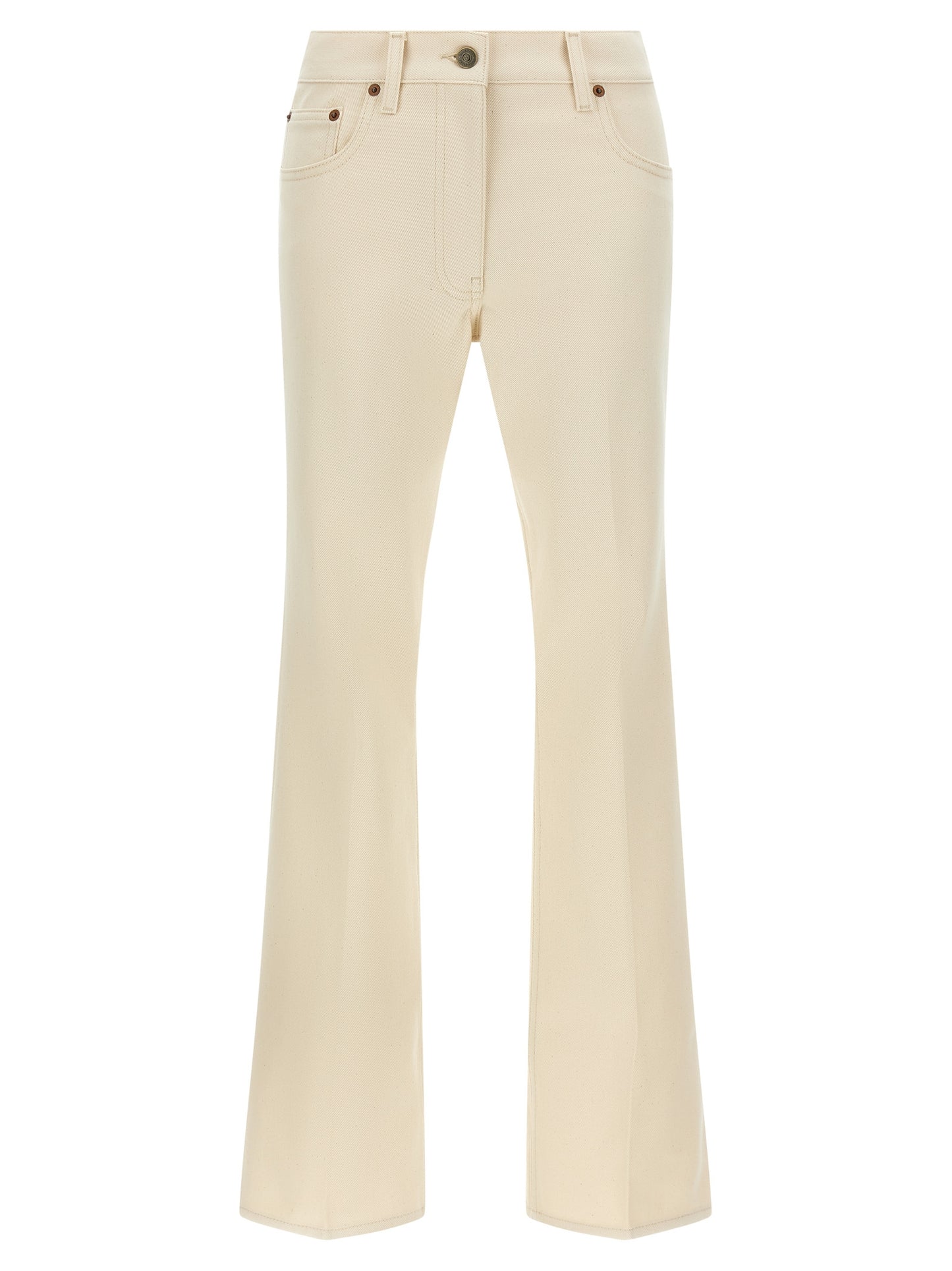 Valentino Garavani Beige Cotton Flared Jeans