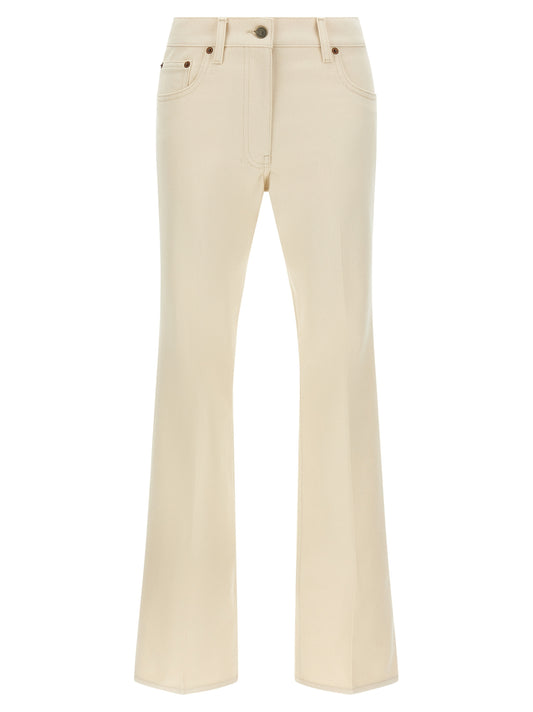 Valentino Garavani Beige Cotton Flared Jeans