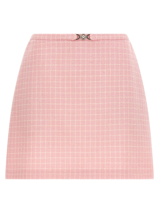 Versace Multicolor Virgin Wool Long Skirt