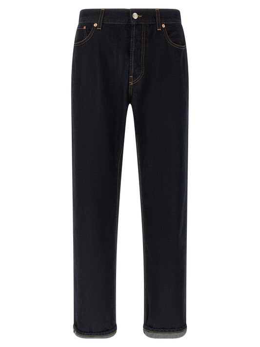 Department 5 Blue Cotton Straight-Leg Jeans