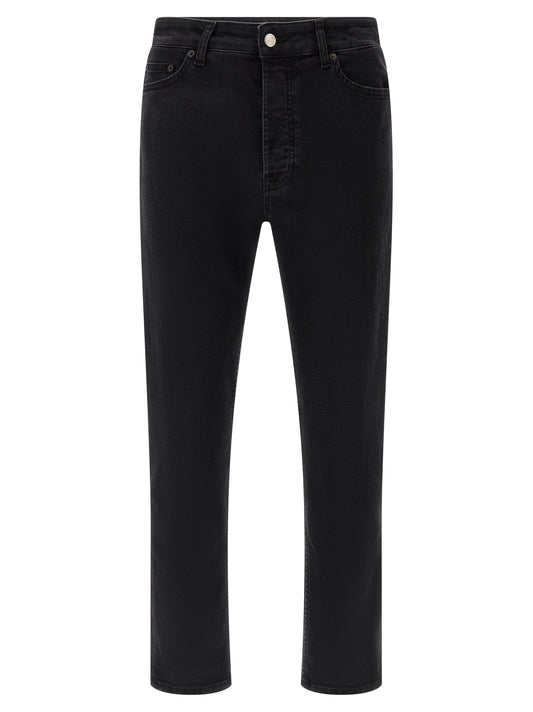 Department 5 Black Cotton Cropped Jeans