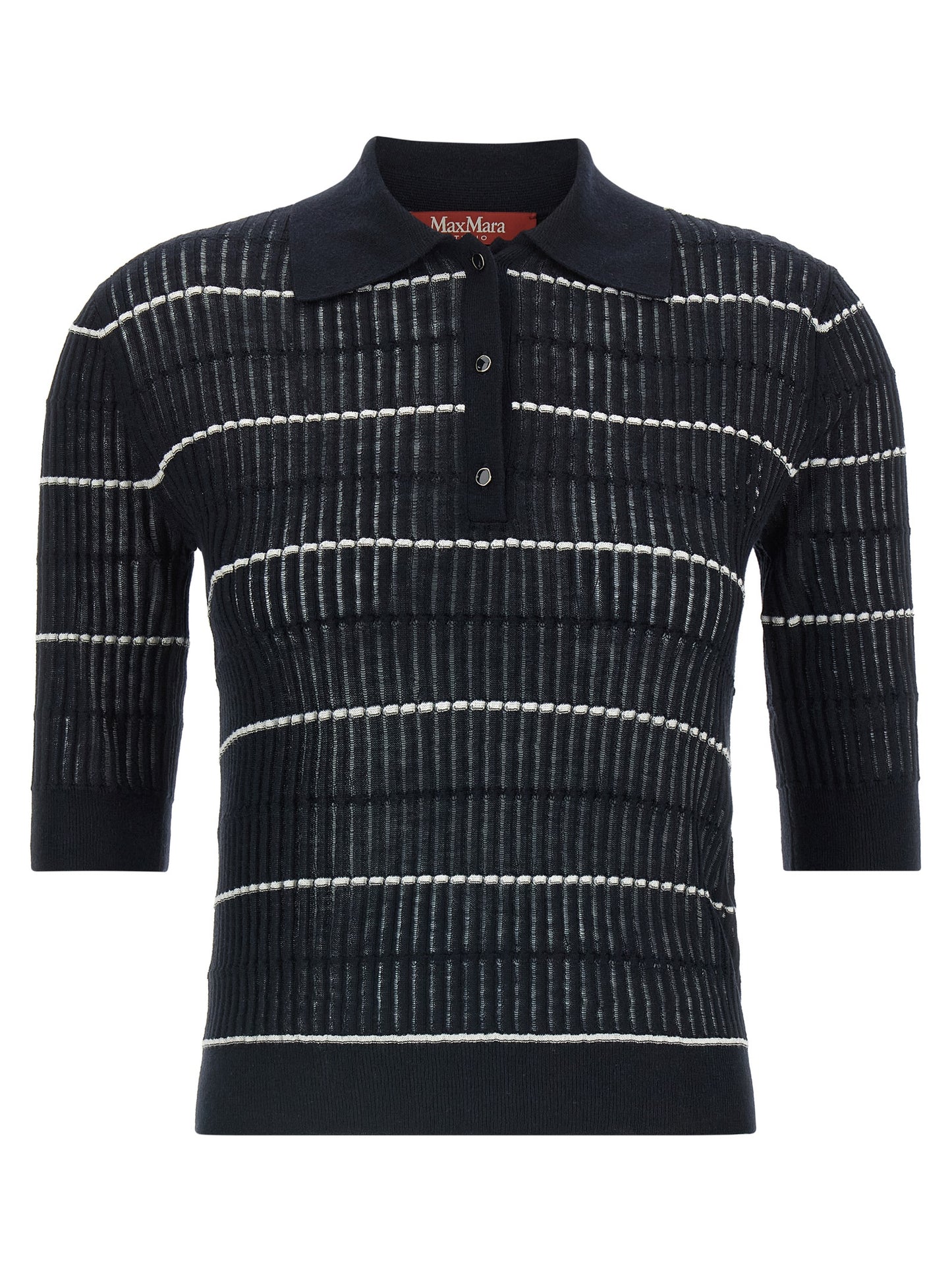 Max Mara Blue Silk Polo Shirt
