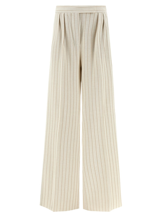 Max Mara White Cotton Casual Pants