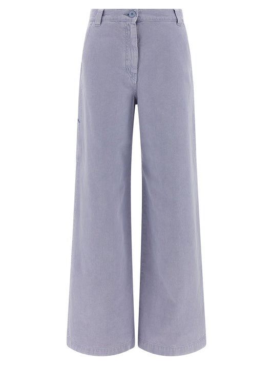 Max Mara Purple Cotton Casual Pants
