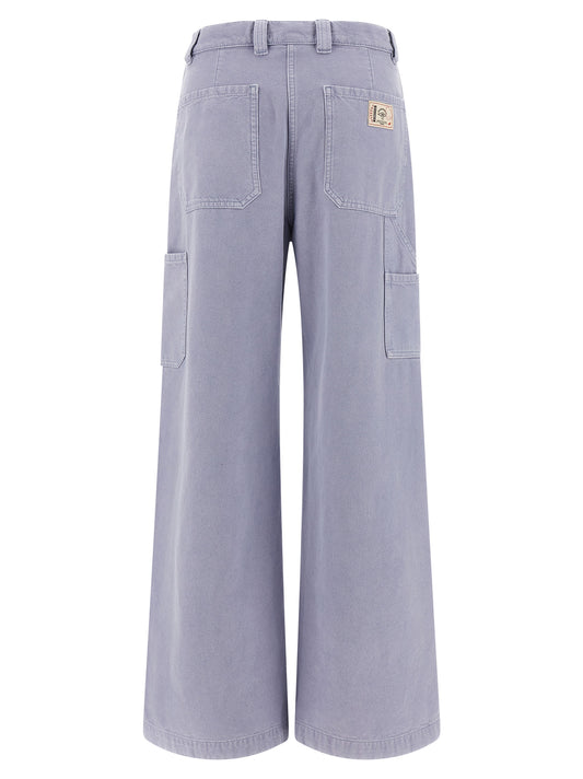 Max Mara Purple Cotton Casual Pants