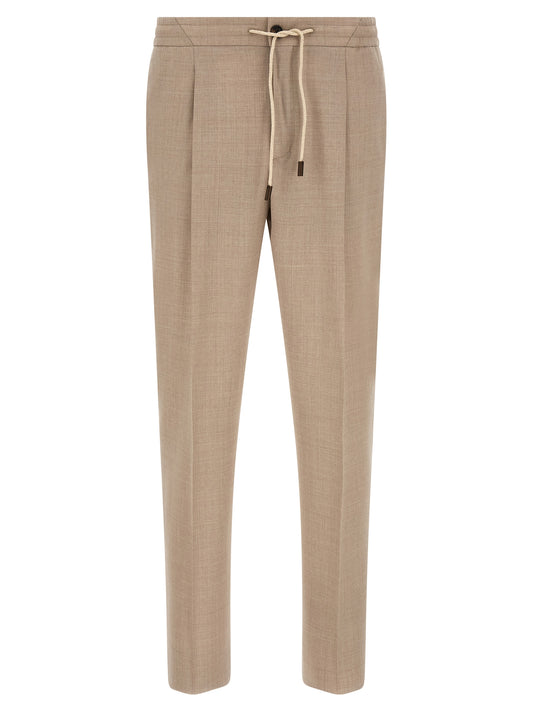 Incotex Beige Virgin Wool Casual Pants