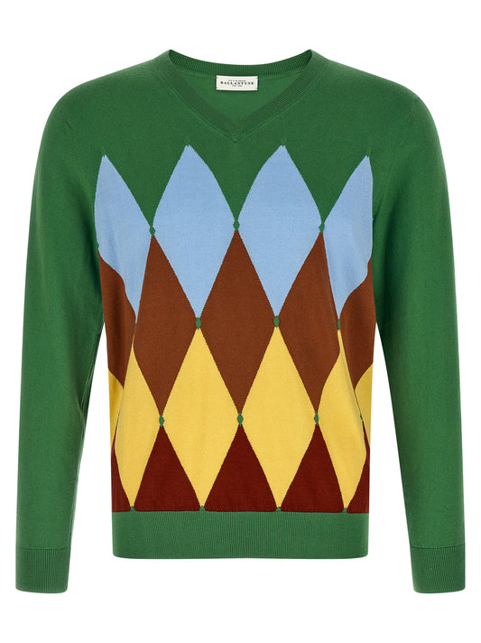 Ballantyne Bicolor Cotton Cardigan