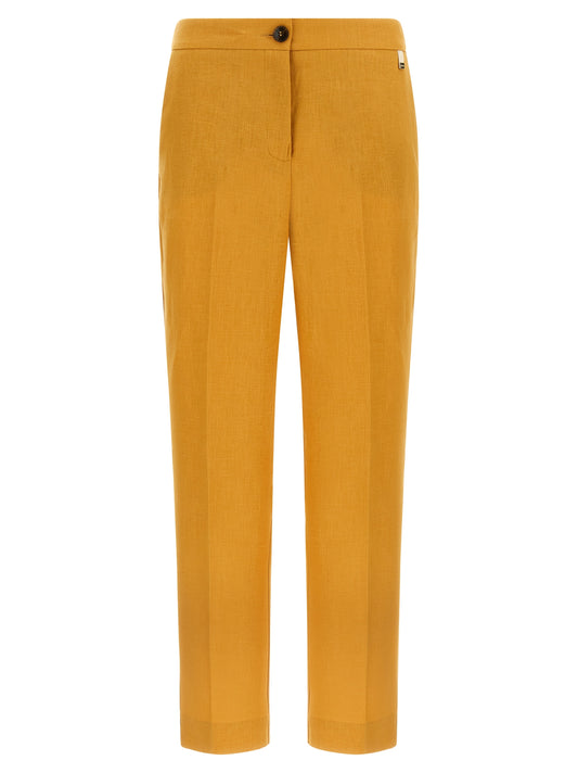 Herno Orange Linen Casual Pants