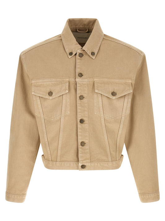 Entire Studios Beige Cotton Denim Jacket