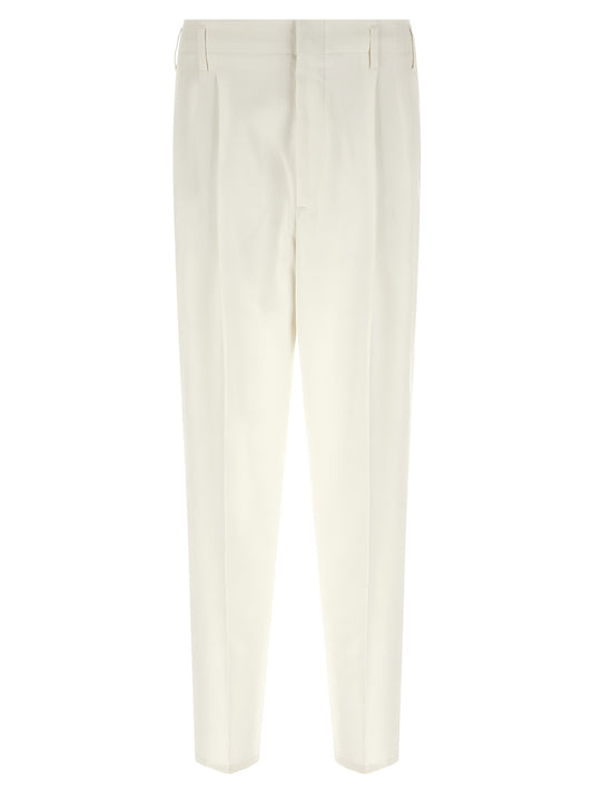 Brunello Cucinelli White Cotton Casual Pants
