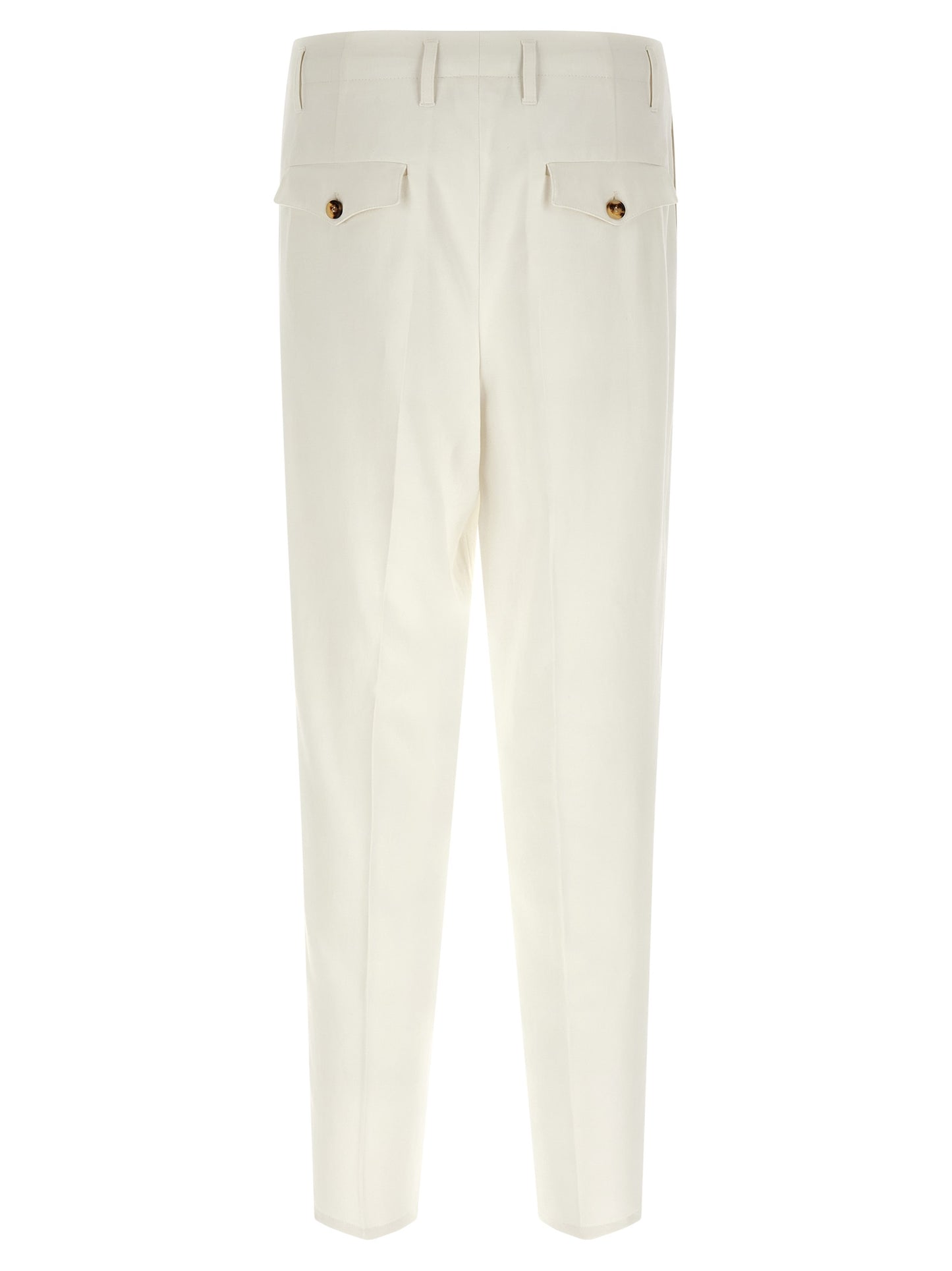 Brunello Cucinelli White Cotton Casual Pants